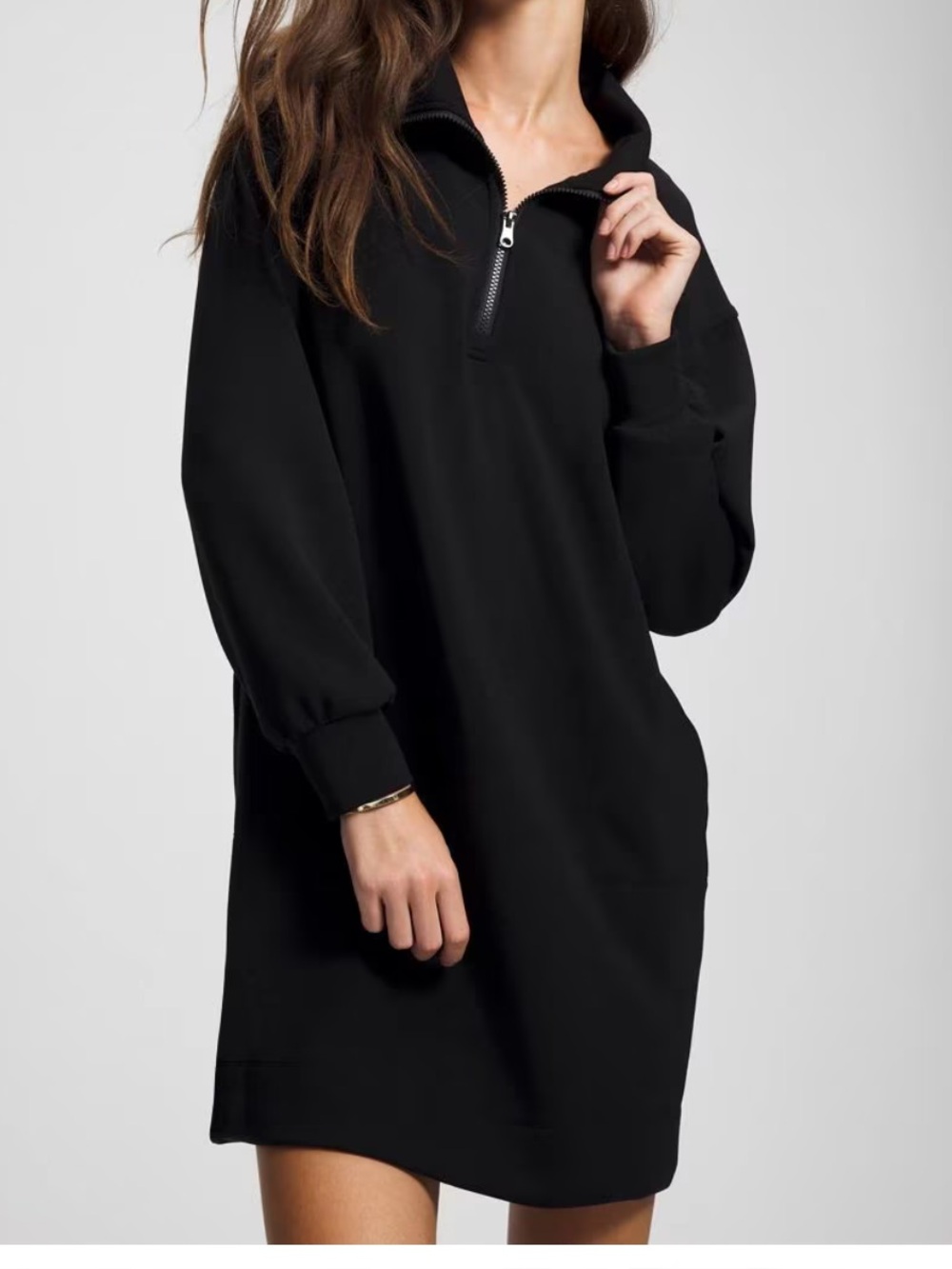 24/7 BY SOMA Modern Modal Quarter Zip Sweatshirt Dress NEW NEVER WORN XSMALL